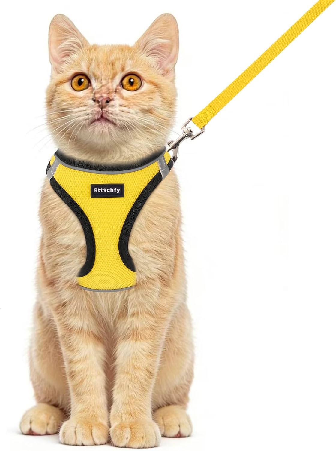 Rttochfy Cat Harness and Leash Set, Escape Proof Kitten Harness, Soft and Breathable Vest with Reflective Strip, Easy to Wear for Cats Walking and Traveling (Pink, S) - Image 13