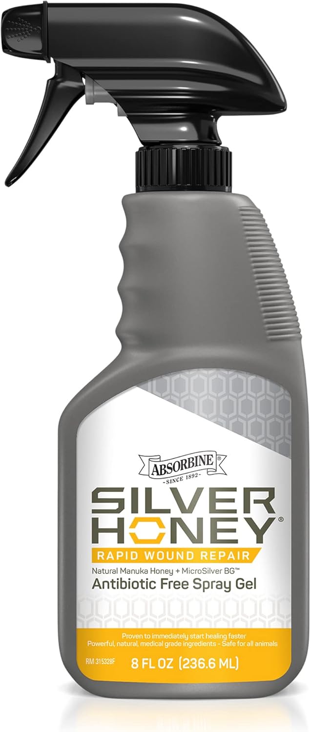 Absorbine Silver Honey Rapid Wound Repair Spray Gel 8 Fluid Ounces front view