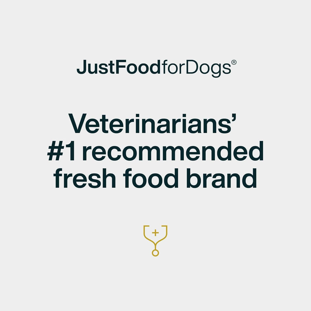 Side profile of JustFoodForDogs human grade dog treats bag