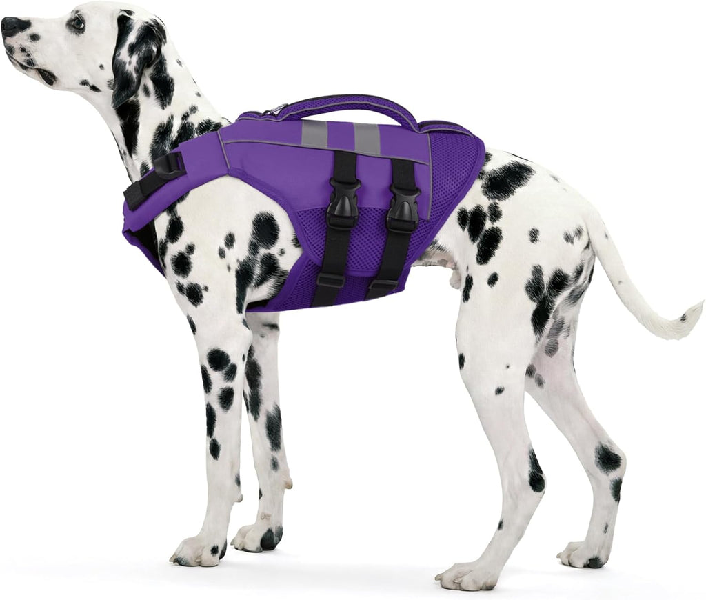 Kuoser durable nylon pet safety vest laying flat showing buckle adjustments