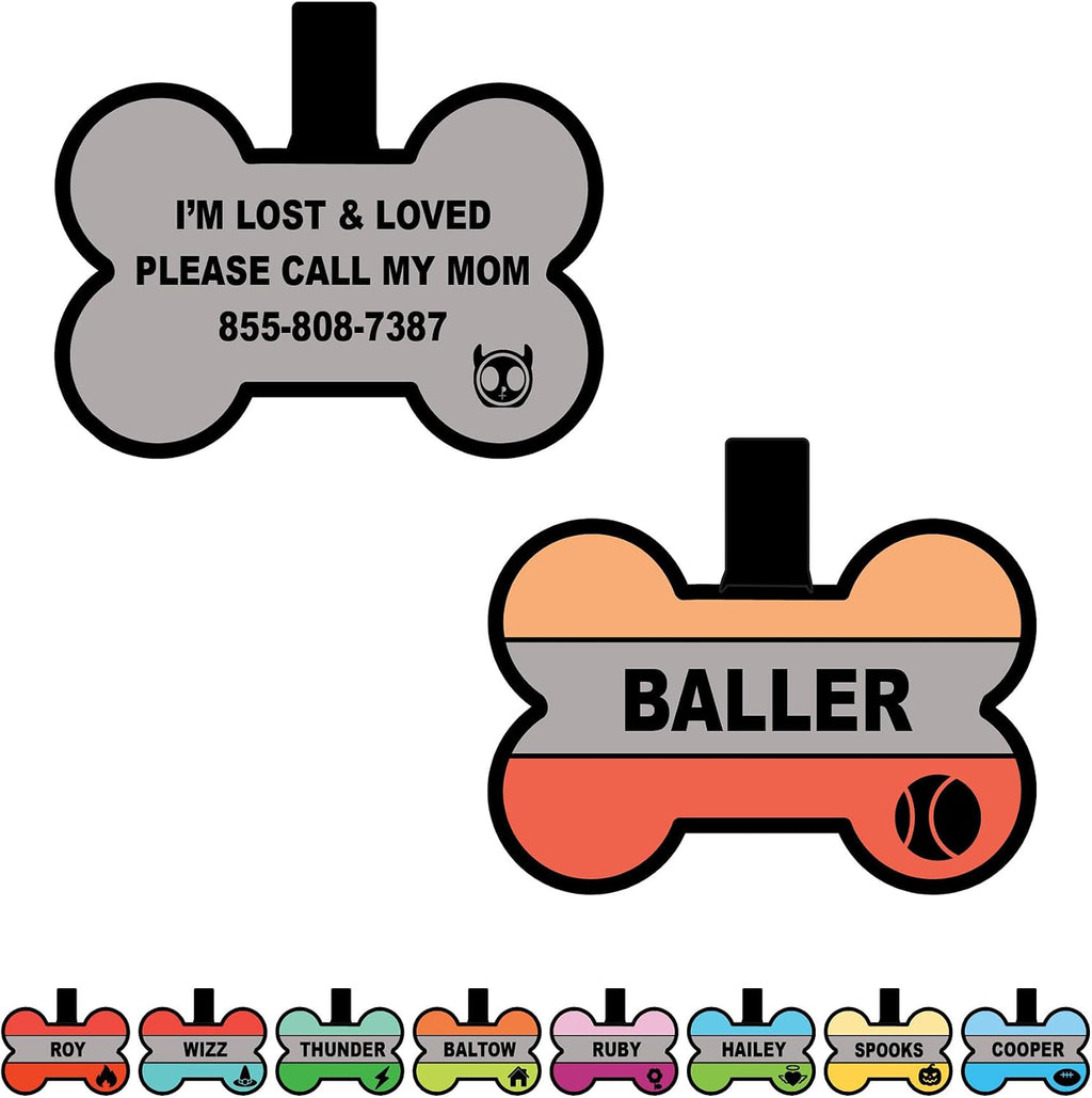 Weatherproof custom engraved soundless dog tag packaging view