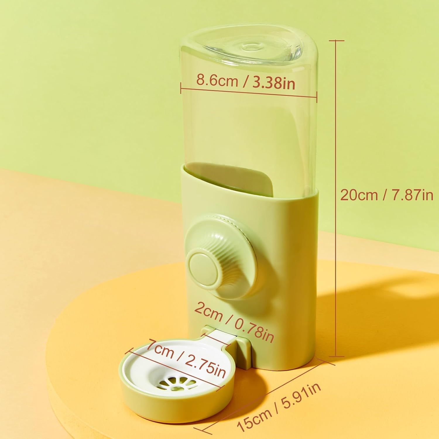 Rabbit Water Bottle, 600ml/21oz Hanging Water Dispenser Feeder Cage Crate Hutch Bunny Puppy Cat Chinchilla Ferret Guinea Pigs Squirrel Hedgehog (Green) - Image 6