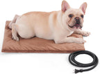 Pet Heating Pad for Cats Dogs Indoor & Sheltered Outdoor Waterproof Heated Cat Bed Heated Dog Bed Chew Resistant Cord Constant Temperature Brown Round 16 Inch - Image 15