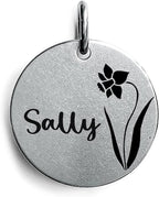 Cats Dogs ID Tags Personalized Engraving Birth Flowers Pattern for Custom Pets Collar Accessories 316L Stainless Steel Small Round Name Plate - Image 10