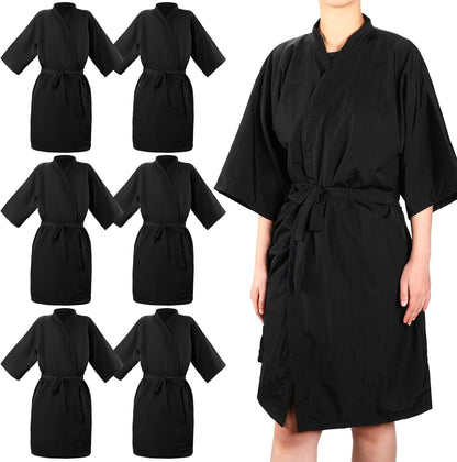 Toulite 6 piece black salon client robes front view