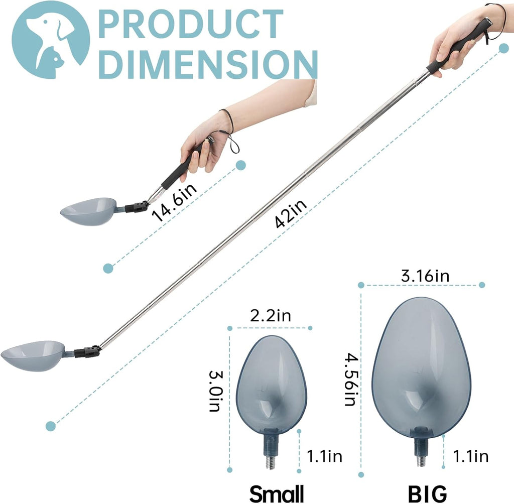 Adjustable angle dog urine sample catcher extended to forty-two inches for large dogs