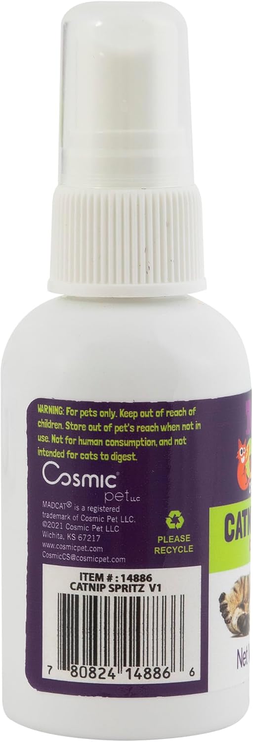 Two ounce dye free cat safe aromatic spray package details for indoor play