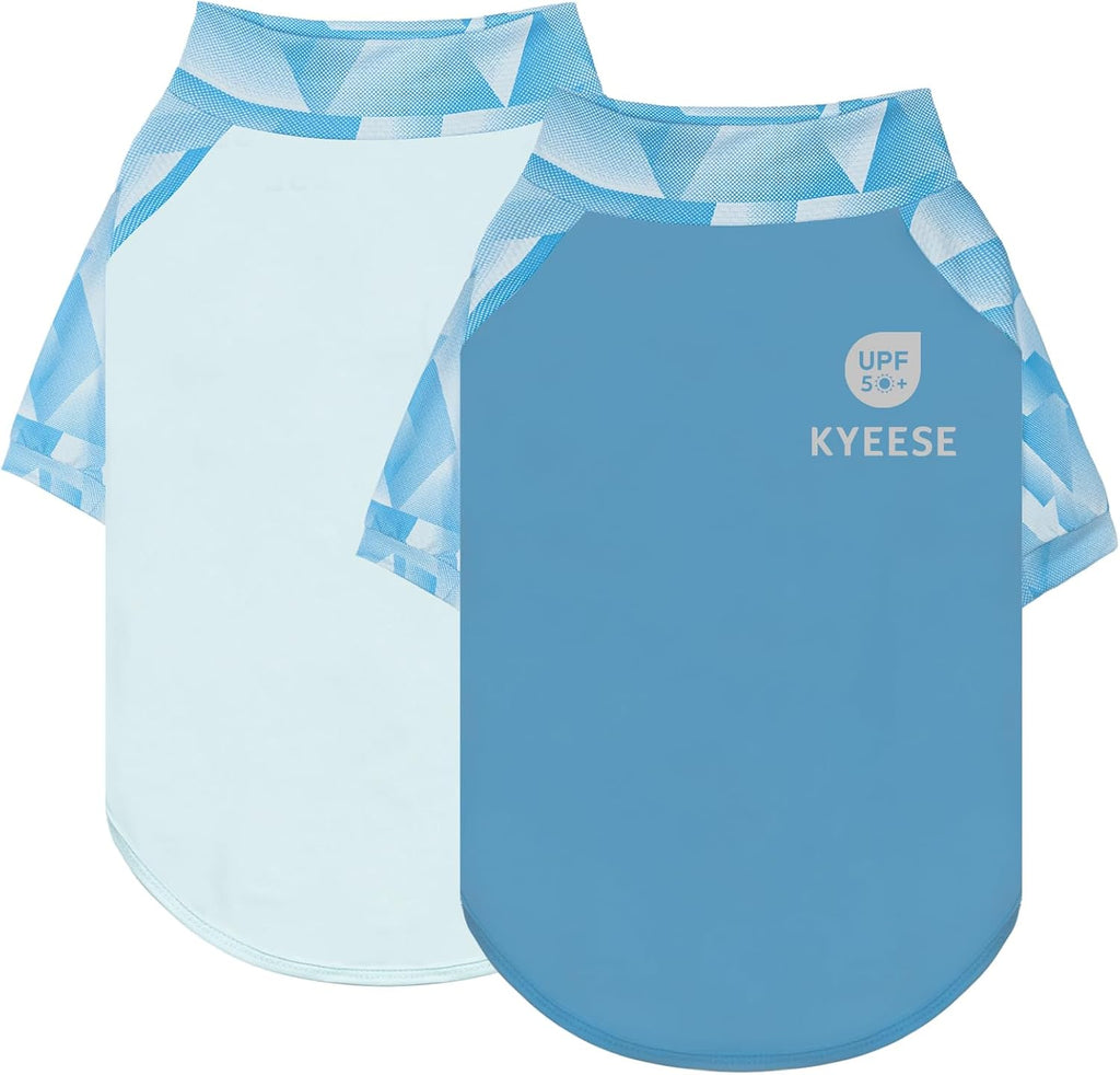 Kyeese UV protection cooling dog shirt blue front view