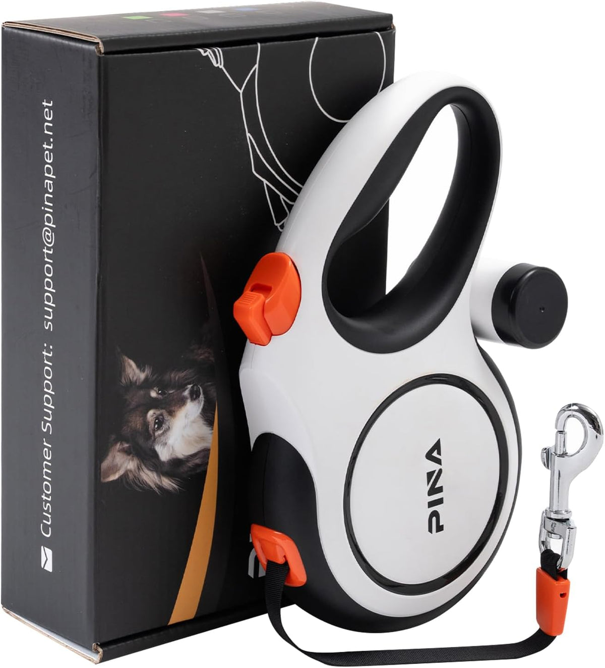 PINA Upgraded Retractable Dog Leash, 26 ft Dog Leash for Small Medium Large Dogs Up to 110lbs, Heavy Duty Reflective Nylon Tape 360 degrees Tangle-Free, with Anti-Slip Handle, One-Handed Brake, Pause, Lock - Image 9