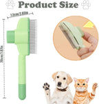 Coziess multifunctional cat brush release button demonstration showing easy fur disposal mechanism.