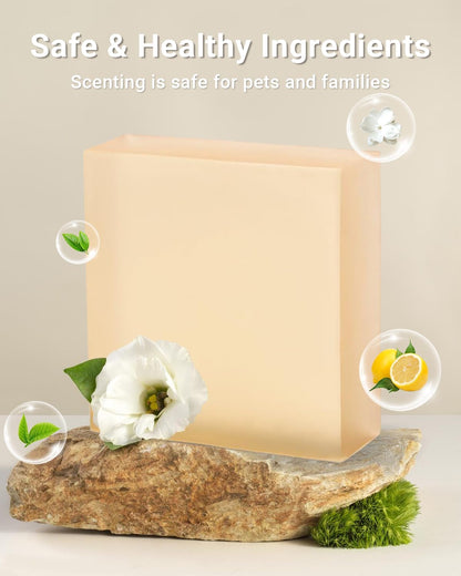 Automated self cleaning cat litter box odor control blocks