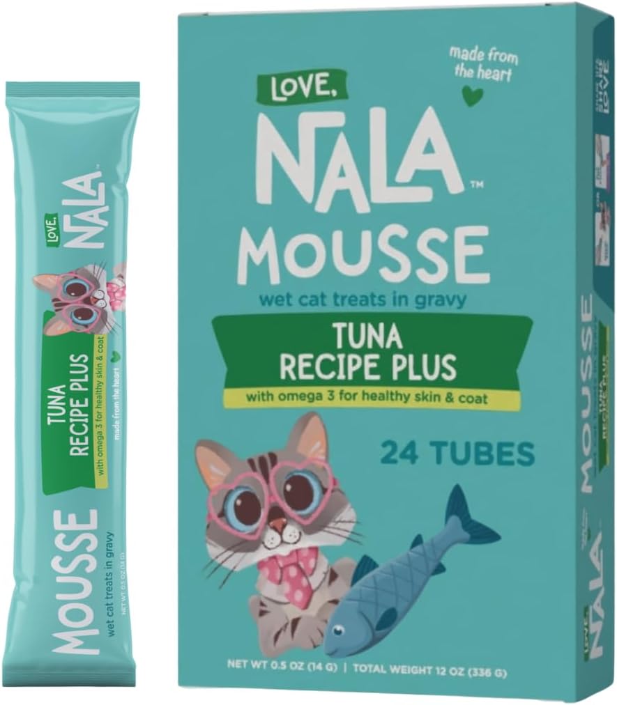 LOVE, NALA - Natural Lickable Cat Squeeze Up Treat,Topper - Variety Plus Pack Mousse - Wet Food Cat Puree - Grain Free, Non_GMO Minerals, Vitamins - 24 Pack - Image 10