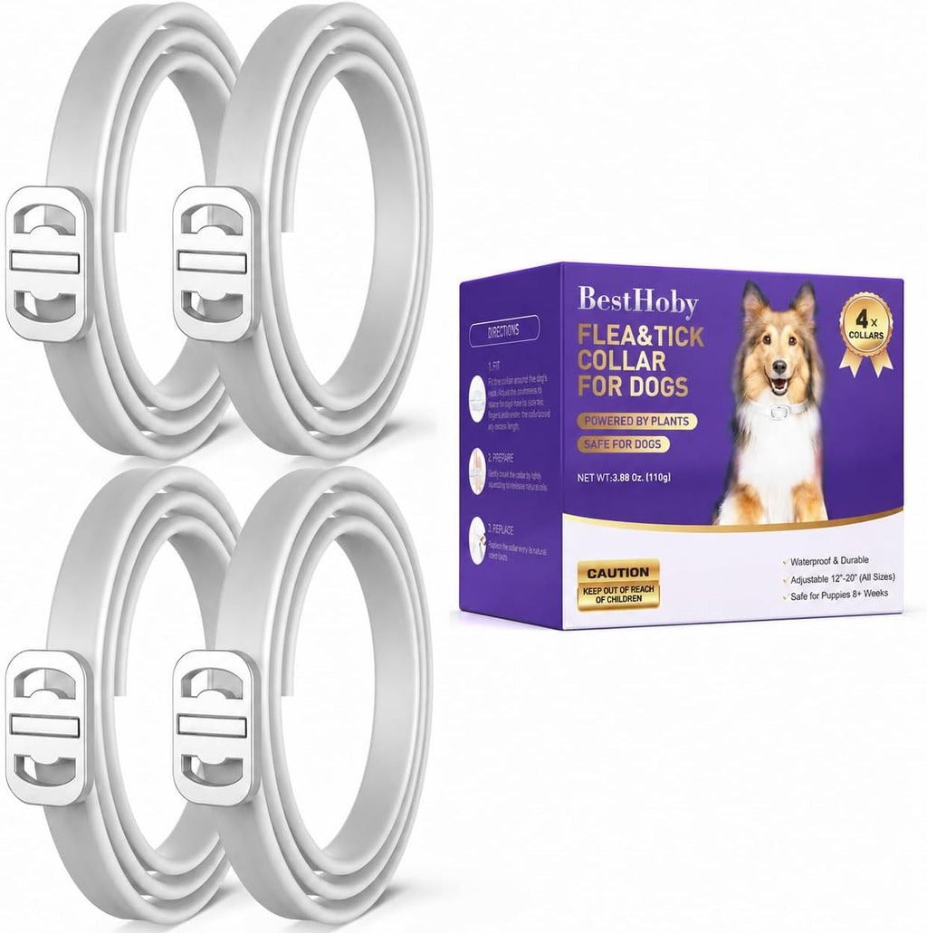 BestHoby flea and tick collar 4 pack front view