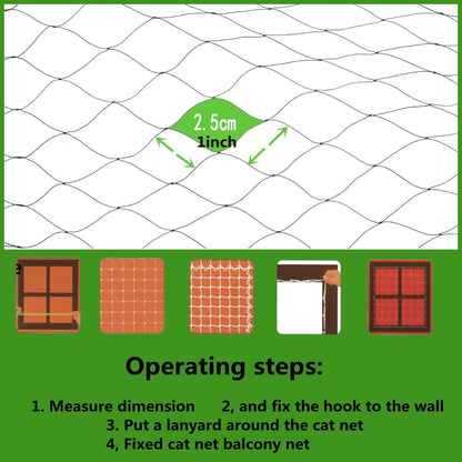 Installation kit components including hooks and ropes for cat net