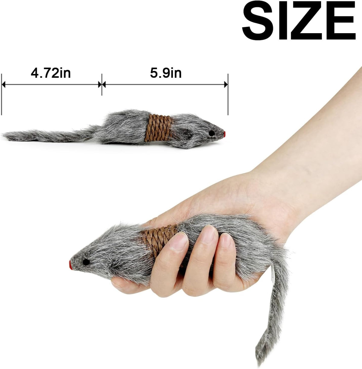 TTcat two piece interactive cat mice toys showcasing natural paper rope texture