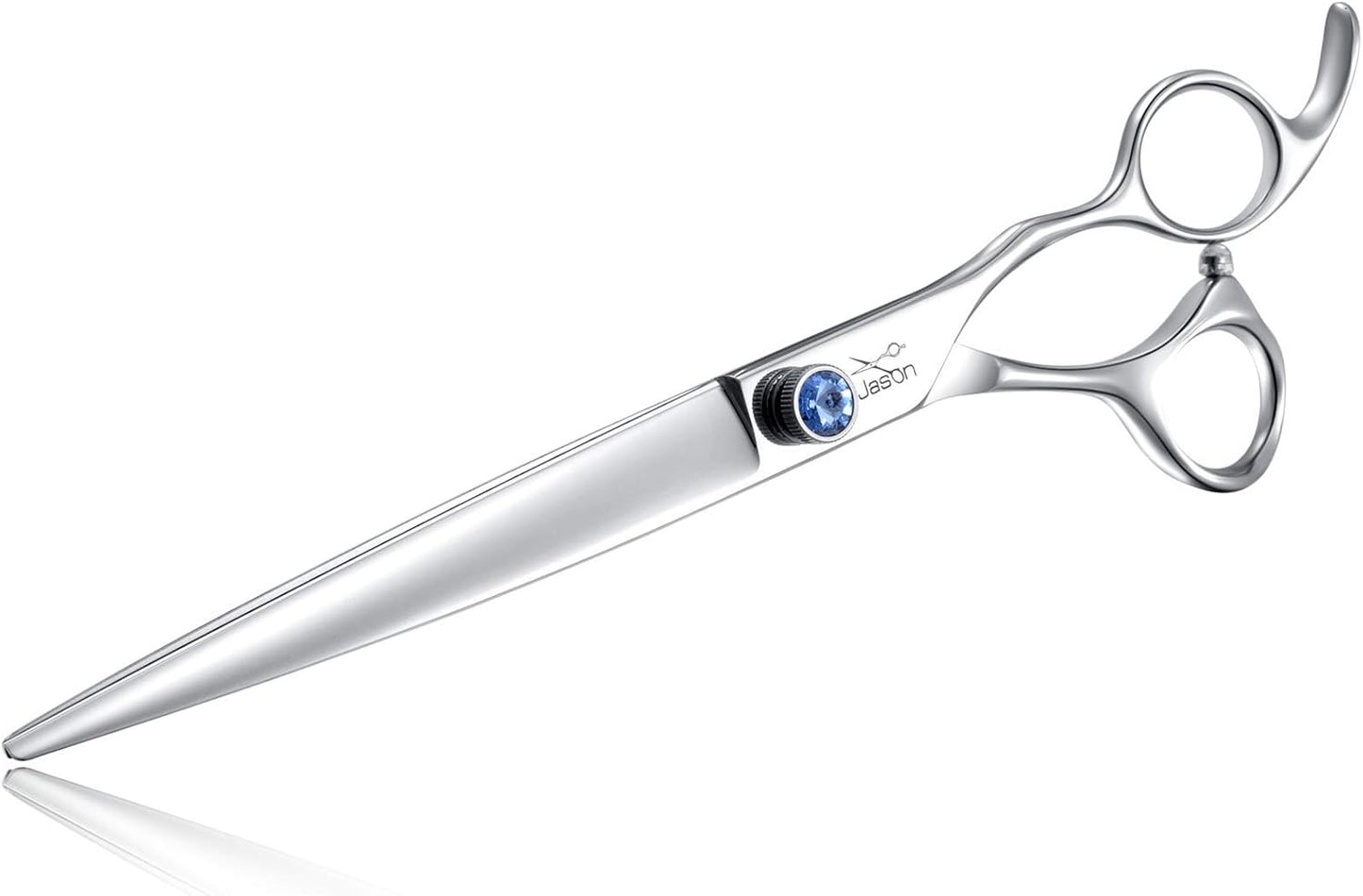 JASON Curved Dog Grooming Scissors - 8" Ergonomic Pets Cats Trimming Shears with Offset Handle and a Jewelled Screw for Right Handed Groomers Long Sharp Comfortable Christmas Gift - Image 11
