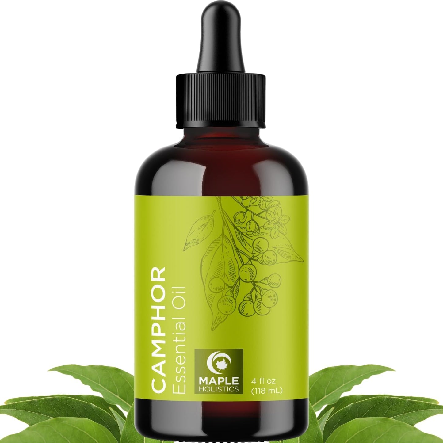 Natural antioxidant rosemary beauty elixir bottle on clean background