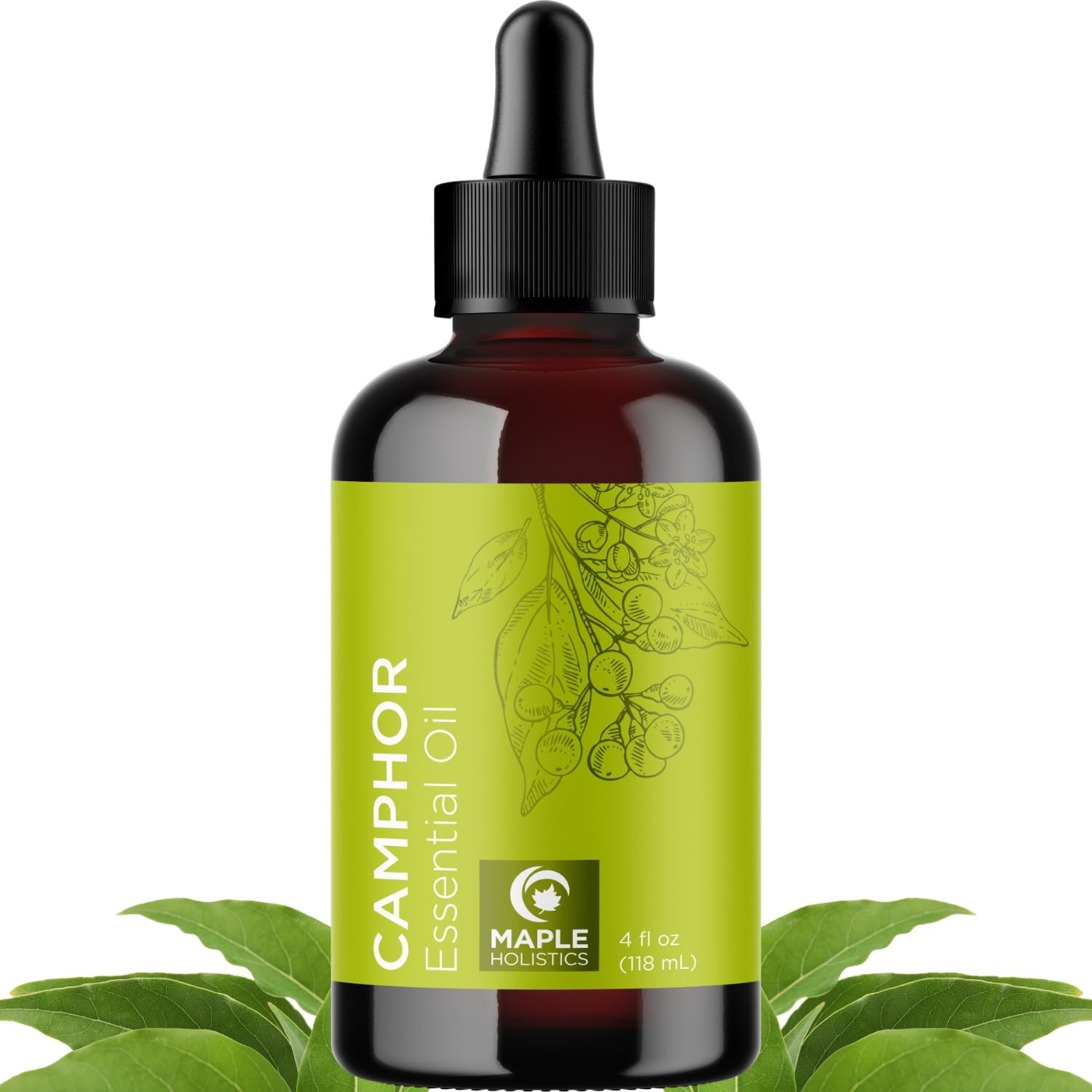 Natural antioxidant rosemary beauty elixir bottle on clean background