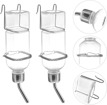 Small Animal Water Bottle 2 Pack, No Drip Guinea Pig Water Bottle & Rabbit Water Dispenser, 350ml Leakproof Pet Water Dispenser for Hamster, Bunny & Small Pet Cage Accessories - Image 4