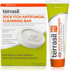Terrasil jock itch antifungal cream and soap care kit front packaging view for groin fungal relief