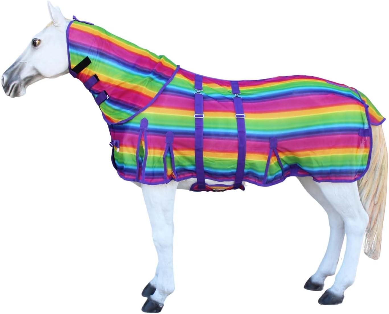 Challenger equestrian horse sheet rear view emphasizing the protective tail cover design