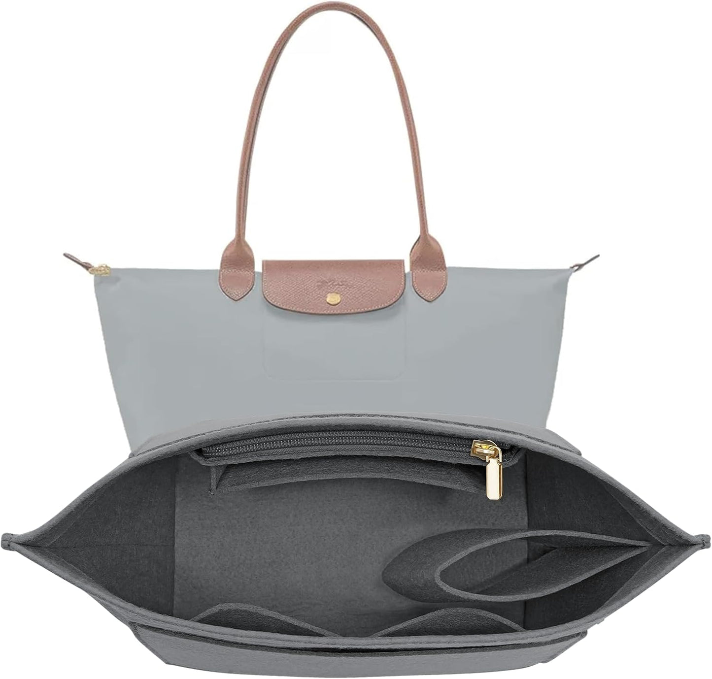 LOUKAYCCI Felt Purse Organizer Insert for Longchamp Le Pliage L Handbag Insert (Large, Black) - Image 9