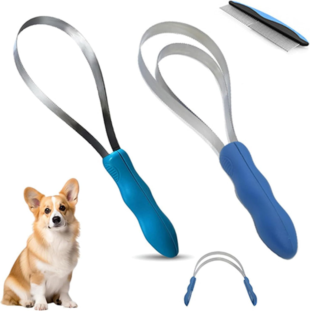 Llelemamo dual sided shedding blade grooming tool front view