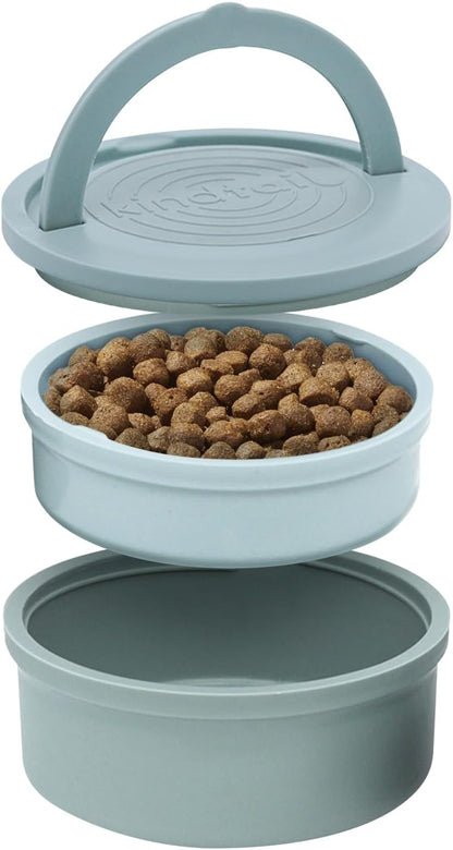 KindTail Dog Travel Bowls - Set of 2 Portable Pet Food & Water Dishes with Lid & Handle - Each Nesting Container Includes a Non-Slip Silicone Base - Microwave & Dishwasher Safe - BPA & Toxin-Free - Image 10