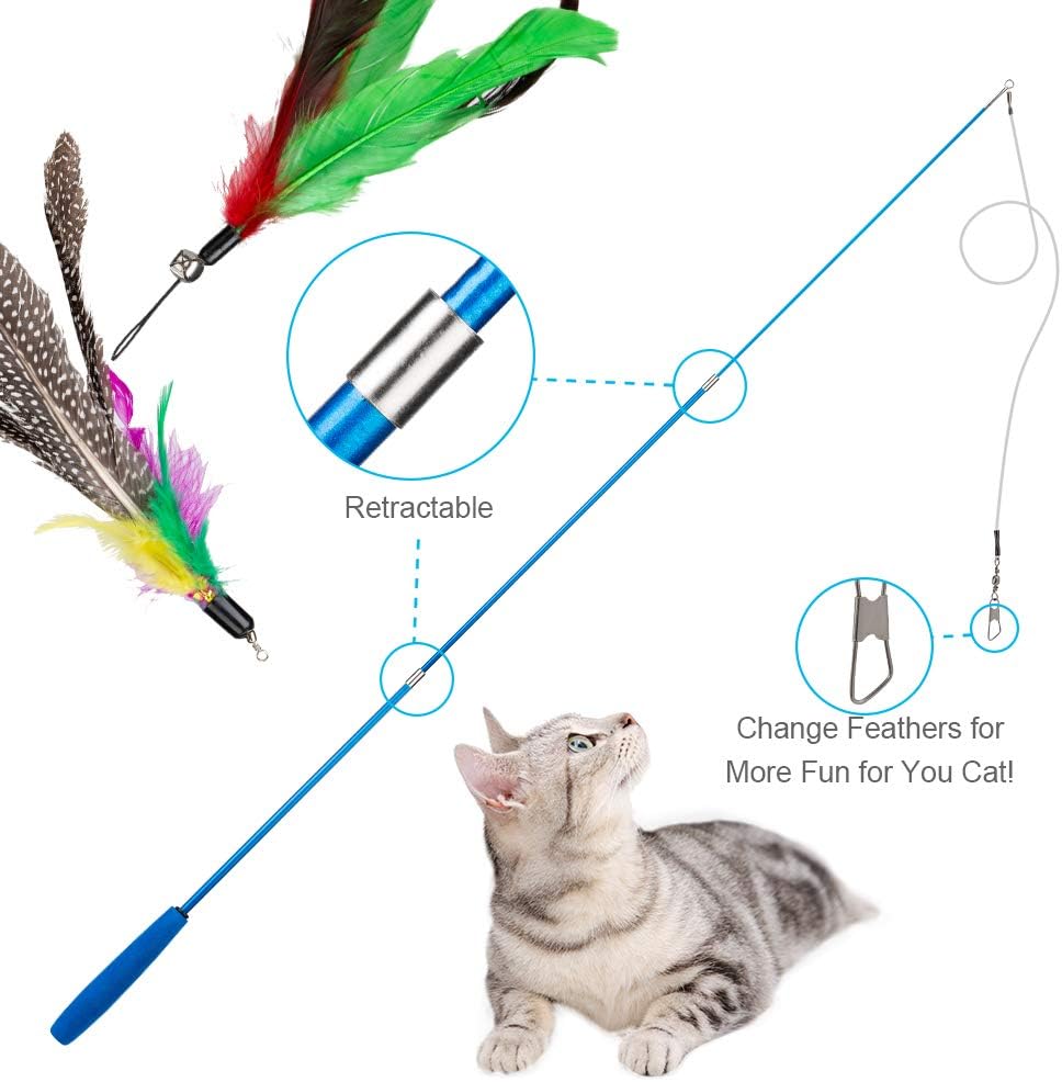 Assorted natural feather and worm replacement refills with bells