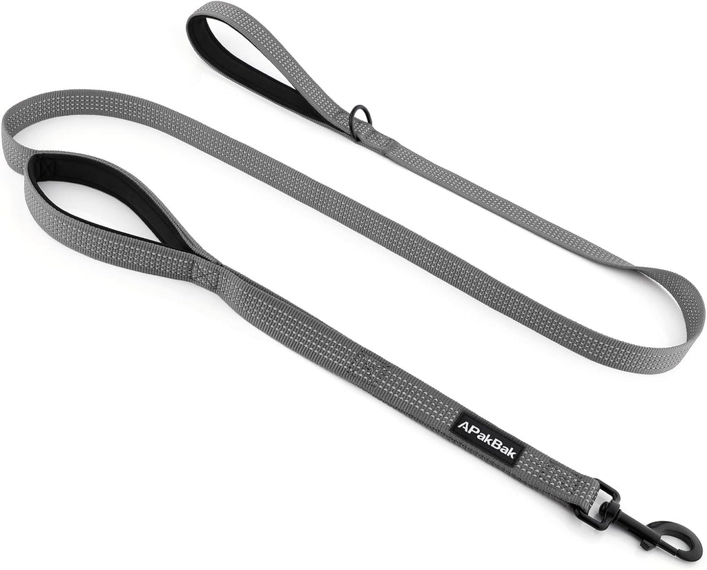 Double Handle Dog Leash 6 FT Reflective 2 Handle Traffic Lead with Padded Grip, Heavy Duty Nylon Leash for Walking Training, for Small Medium Large Dogs, Black - Image 10