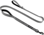 Double Handle Dog Leash 6 FT Reflective 2 Handle Traffic Lead with Padded Grip, Heavy Duty Nylon Leash for Walking Training, for Small Medium Large Dogs, Black - Image 10