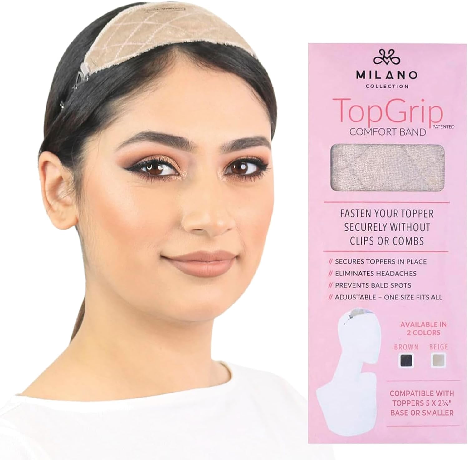 Milano Collection Glueless Top Grip band front view