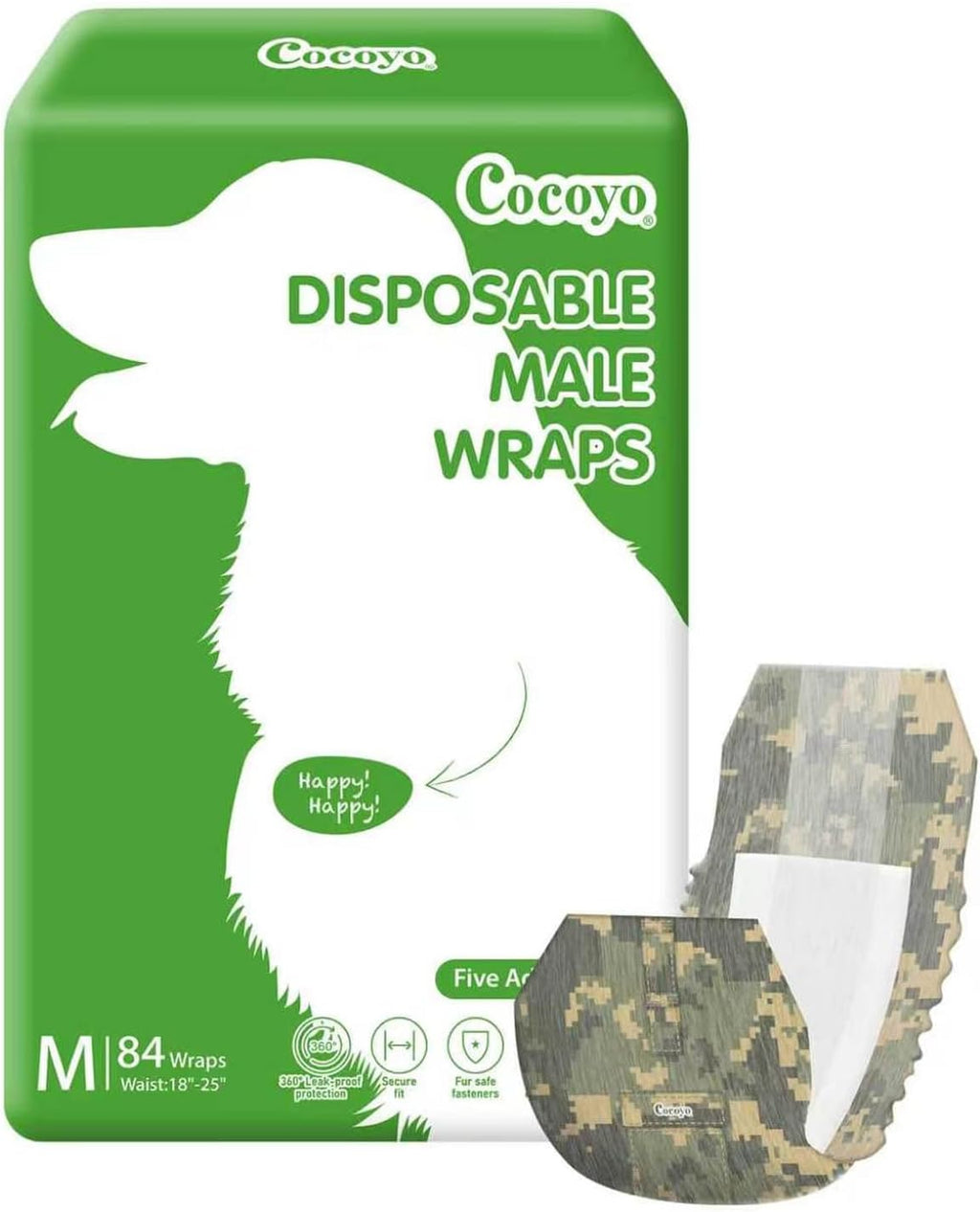 COCOYO Disposable Male Dog Wraps, Small Size, 84 Count, Super Absorbent, Breathable, Wetness Indicator - Image 9