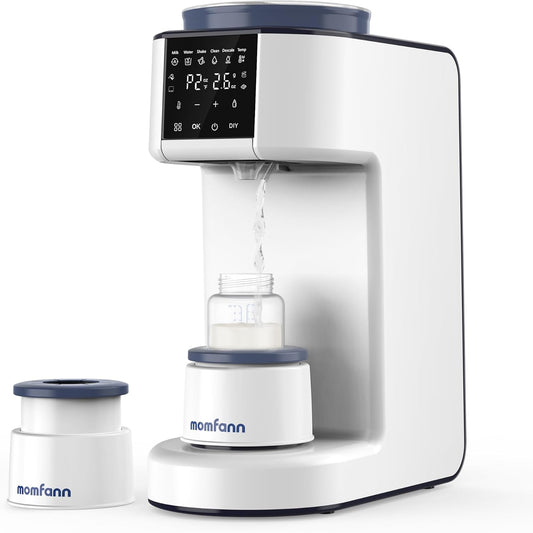 MOMFANN Formula Maker Pro automatic baby milk dispenser front view in moonlight white color.