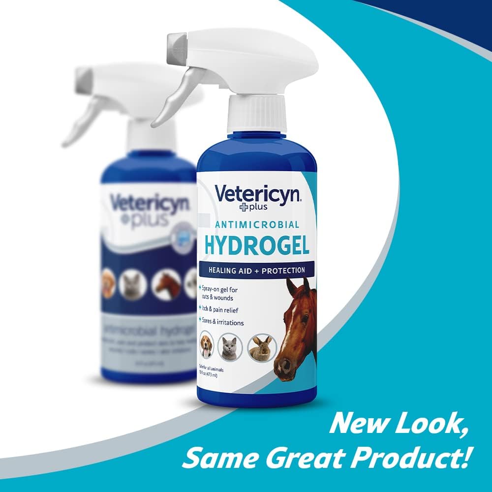 Vetericyn Plus pet wound care spray bottle displayed against a clean background
