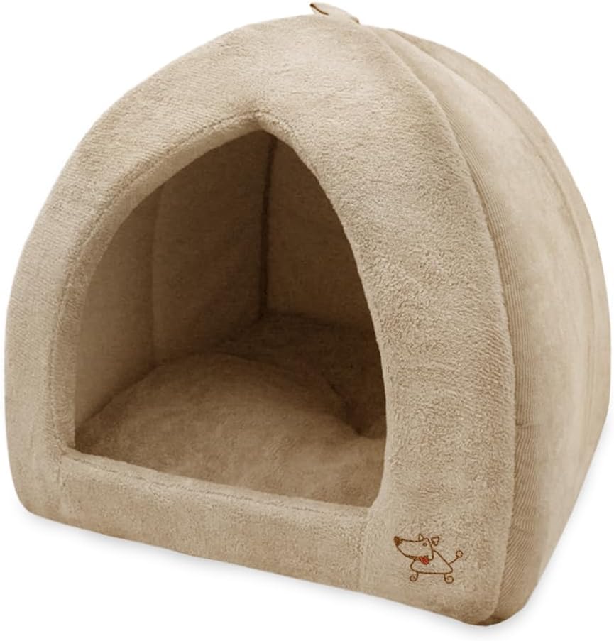 Best Pet Supplies Cat Bed for Indoor Cat, Domed Tent House with Removable Pillow, Covered Cat Cave for Small Dog, Puppies and All Breeds of Cats - Gray, 16 x 16 x H:16" - Image 12