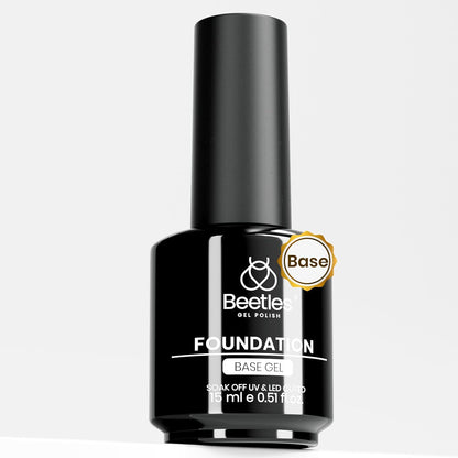 Beetles Gel Polish Base Coat 15ml bottle front view for professional nail adhesion