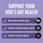 Imported Purina Pro Plan veterinary canine probiotics box highlighting ingredients and benefits.