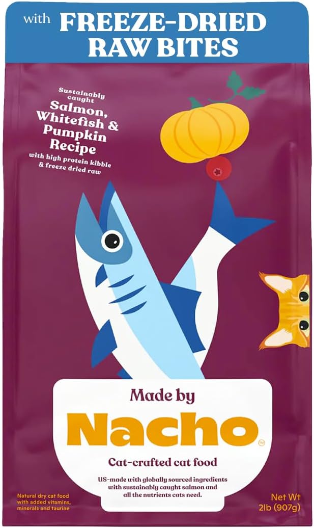 Made by Nacho Dry Cat Kibble 2lb Bag, High Protein Premium Cat Food with Freeze-Dried Pieces, Cage-Free Chicken, Duck & Quail, Limited Ingredients, Single Bag - Image 15