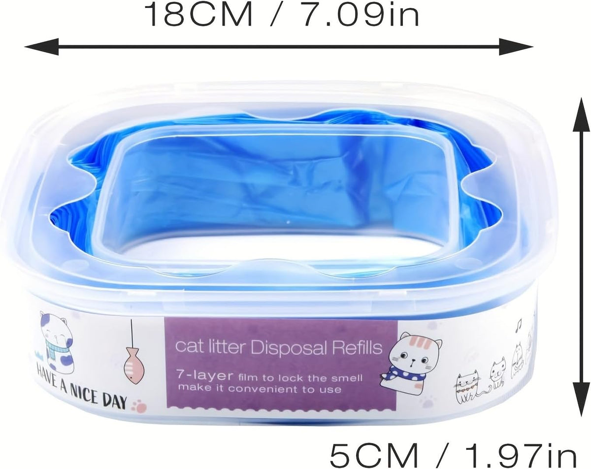 Close up shot of the seven layer odor defense plastic film refill bag for pet waste disposal.