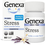 Genexa Stress Relief 60 Tablets front view bottle for natural anxiety support.