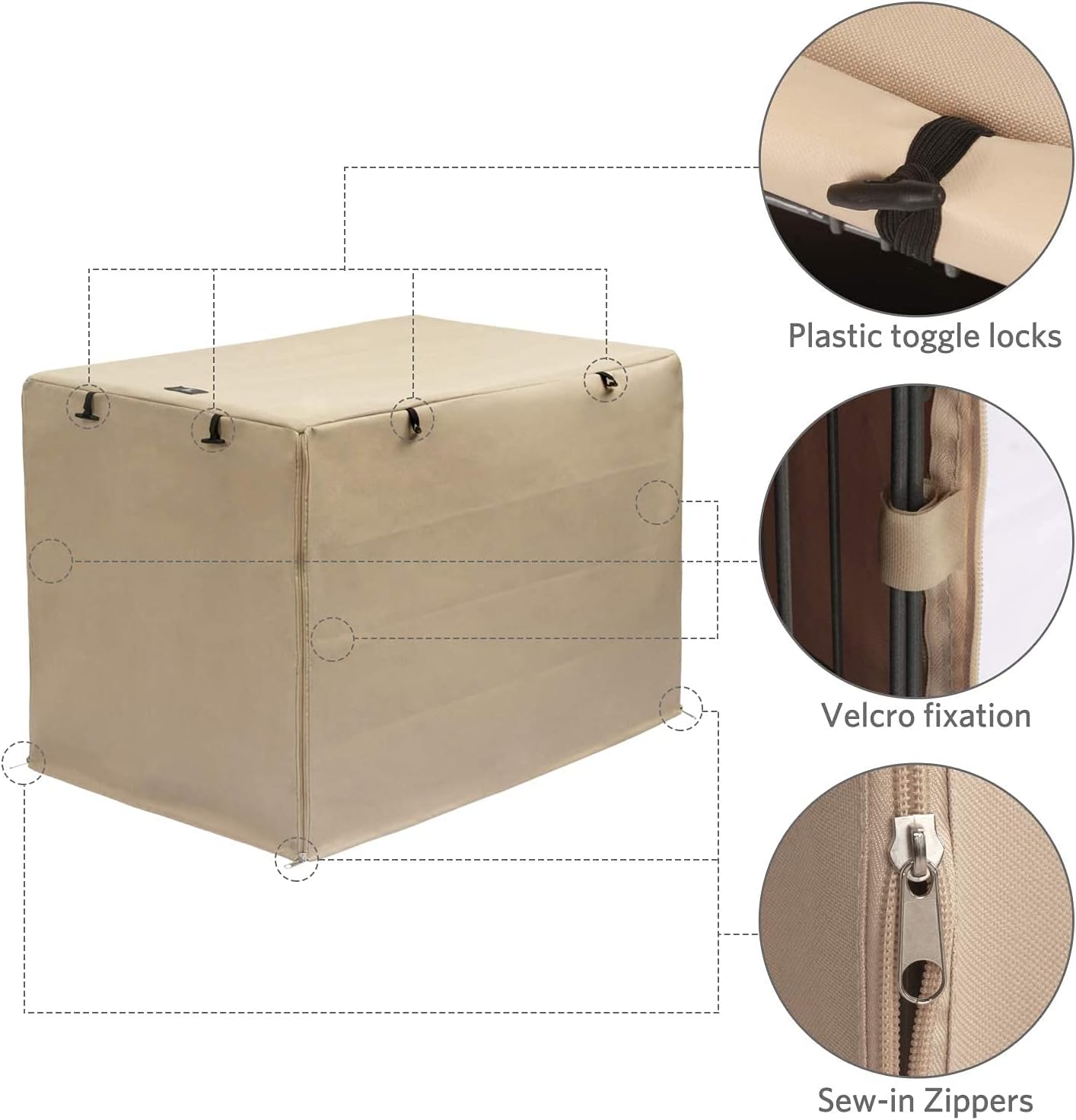 X-ZONE PET medium dog crate accessory in tan color placed in a living room
