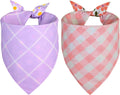 Small size Agroon dog bandana set with floral and plaid design