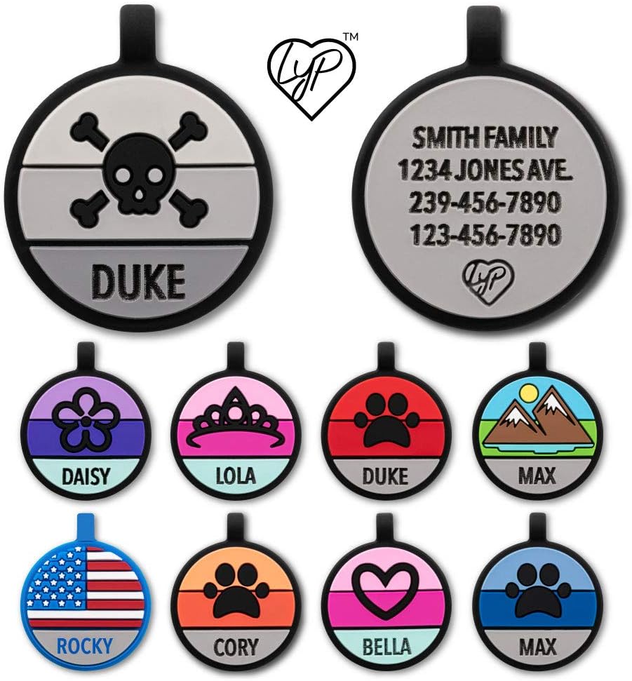 LYP Original Soundless Pet Id Tags | Custom Dog Tags Personalized for Pets | Durable Silicone Deep Engraved Dog Tag | No More Jingling | Blue Paw - Image 13