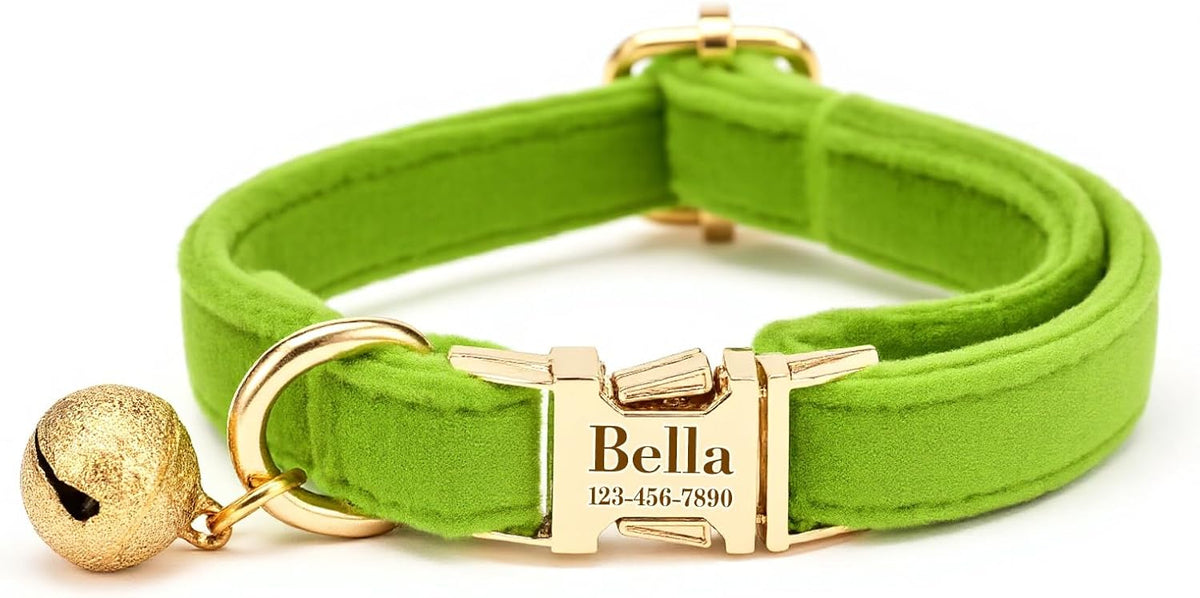 Custom Cat Collar with Bells Personalized Small Cat Collar Engraved Name & Phone Number with Secure Metal Quick-Release Buckle Adjustable (Magenta) - Image 9