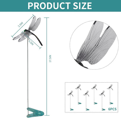 Pack of six imported sntxmy realistic dragonfly clips for natural outdoor bug protection