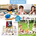 CAVWVTYU multipurpose floor protector mat spread out under a toddler high chair in a modern dining room