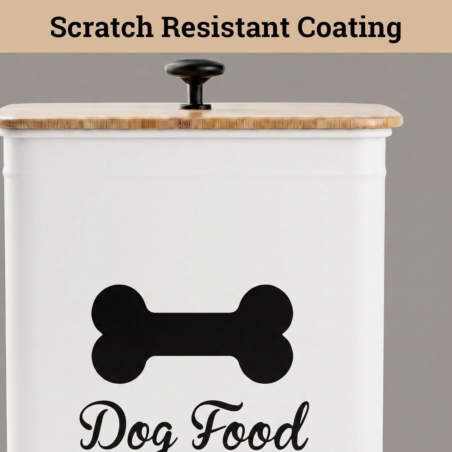 HB Design Co. pet jar showing airtight storage capacity