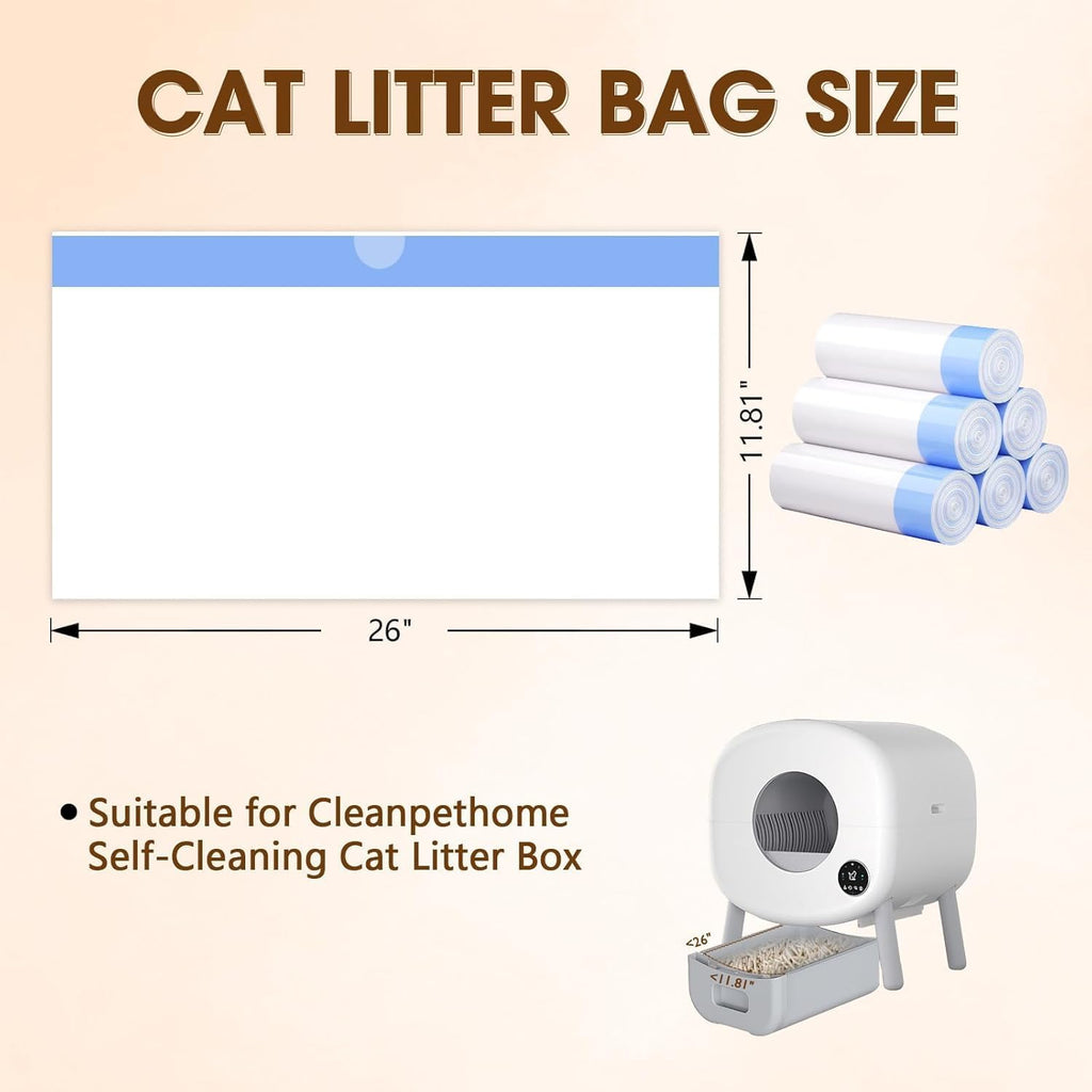 Heavy duty 1 mil thick blue drawstring cat waste bag