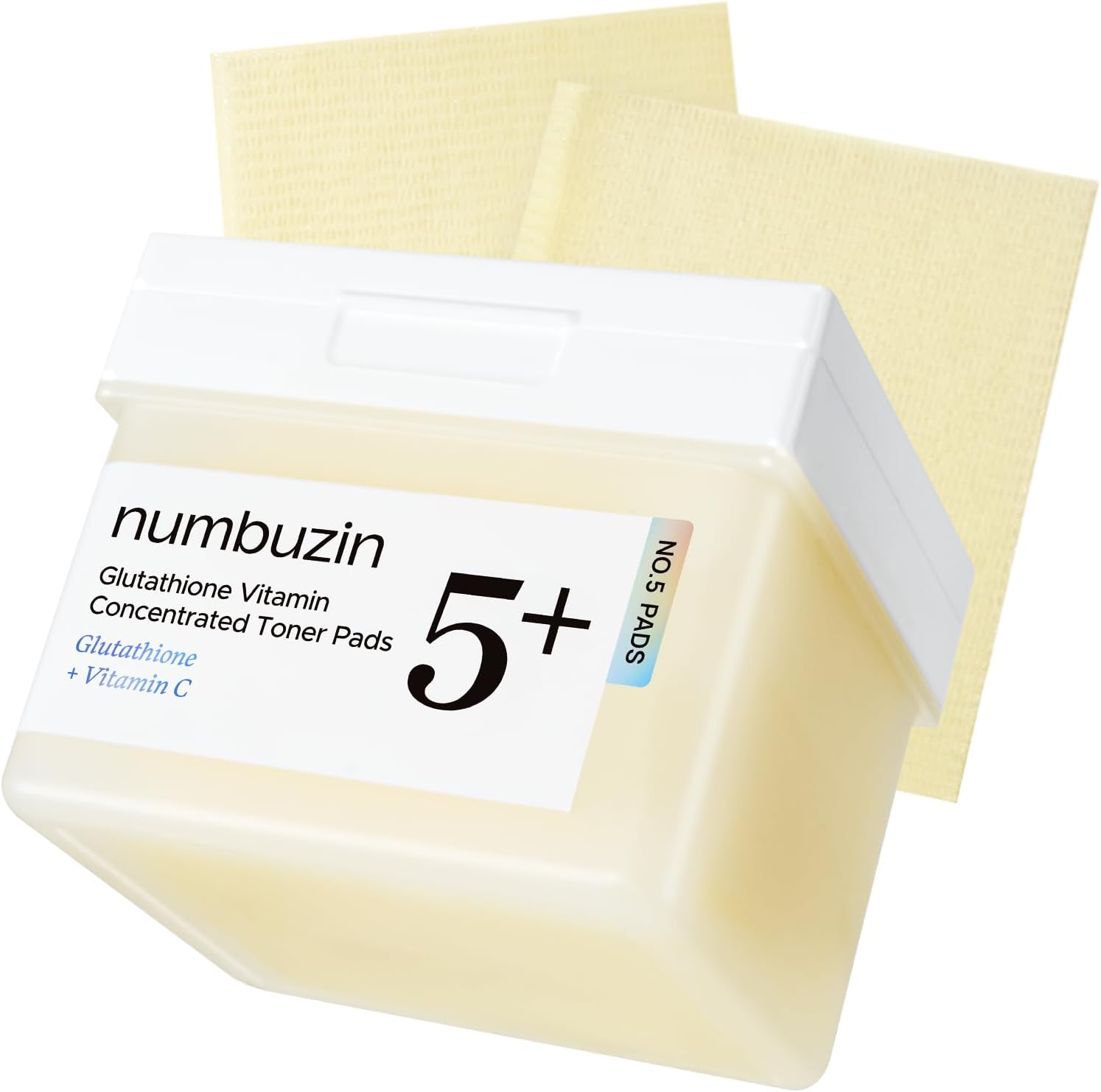 numbuzin Number Five Vitamin Niacinamide Concentrated Pad jar front view showcasing authentic Korean brightening toner pads